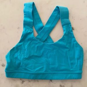 Blue lululemon sports bra with adjustable hook